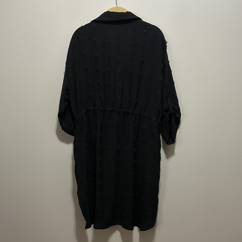 Women's Black Swiss Dot Swim Coverup - Picture 8 of 10